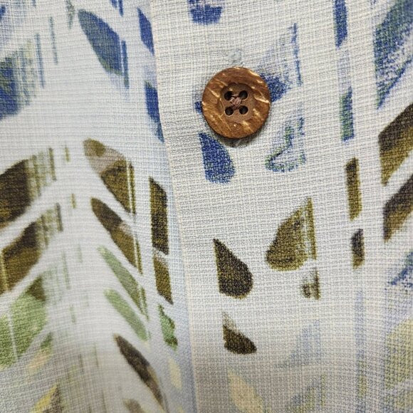 Tommy Bahama Mens XL IslandZone Button Up Shirt Blue Geometric Print Collared - Picture 8 of 16
